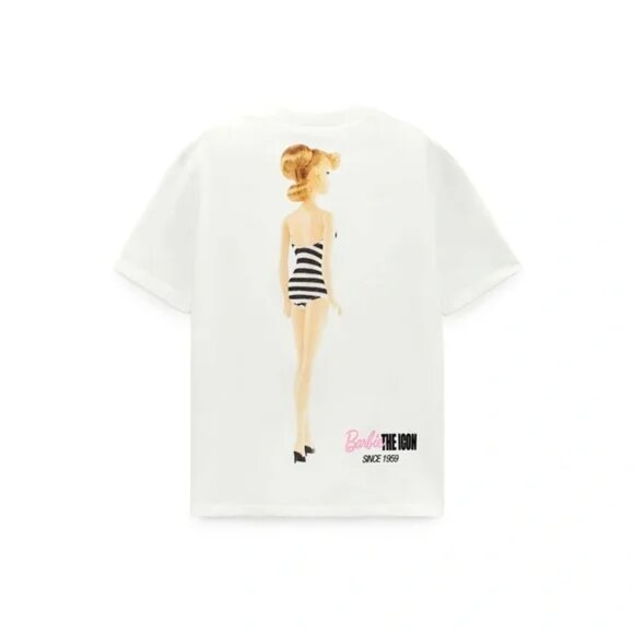 Zara x Barbie the movie Mattel graphic doll white t-shirt S - Picture 4 of 9